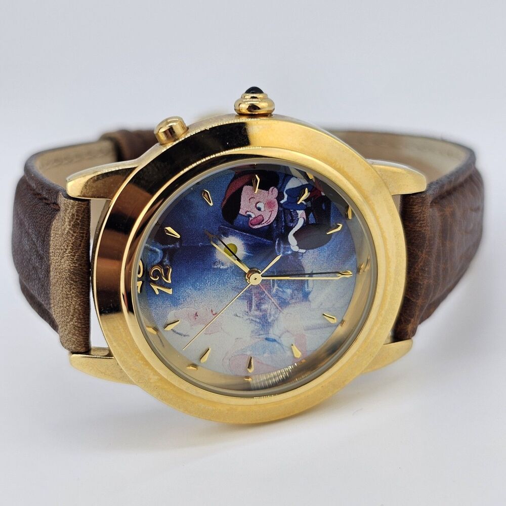 Pinocchio Disney Limited Edition Watch 36MM Brown Leather‎ Bands New Battery - Picture 5 of 15